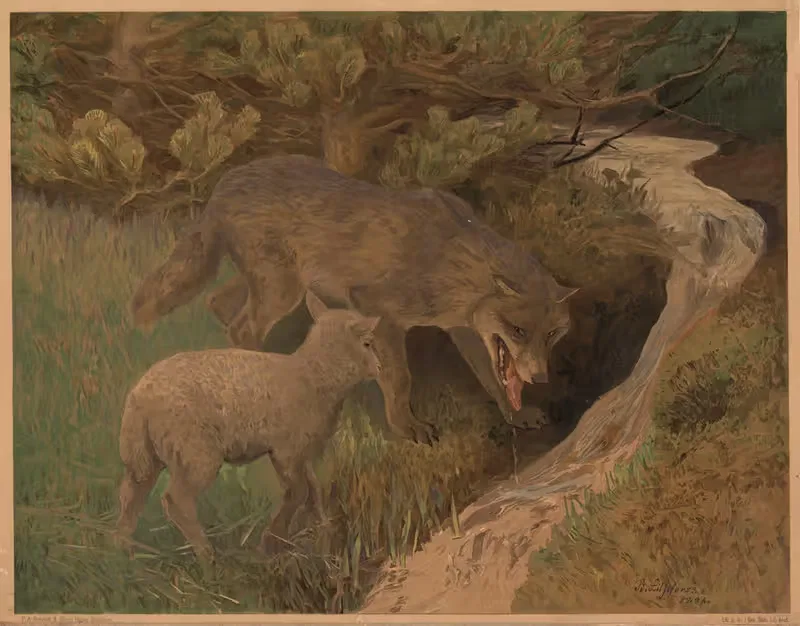 Волк и ягненок by Бруно Лильефорс, 1897 — digital art print download