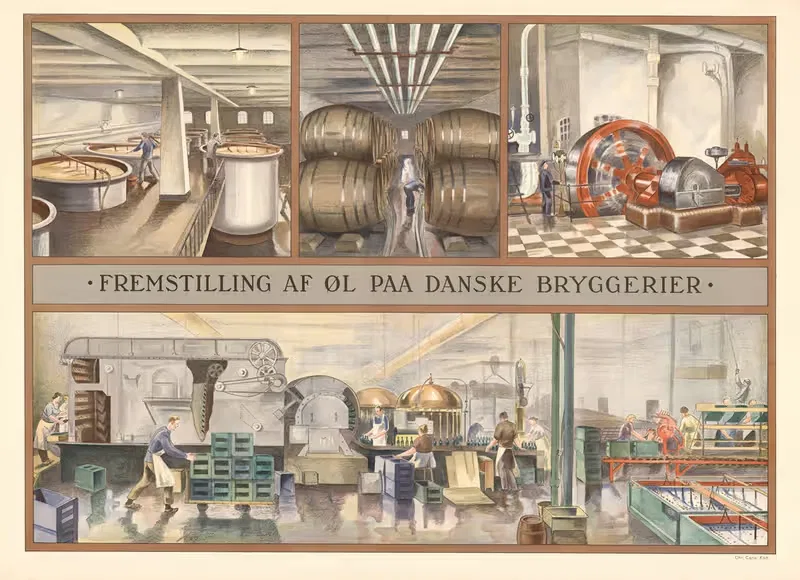 Производство пива на датских пивоварнях by Карл Й. К., 1930 — digital art print download