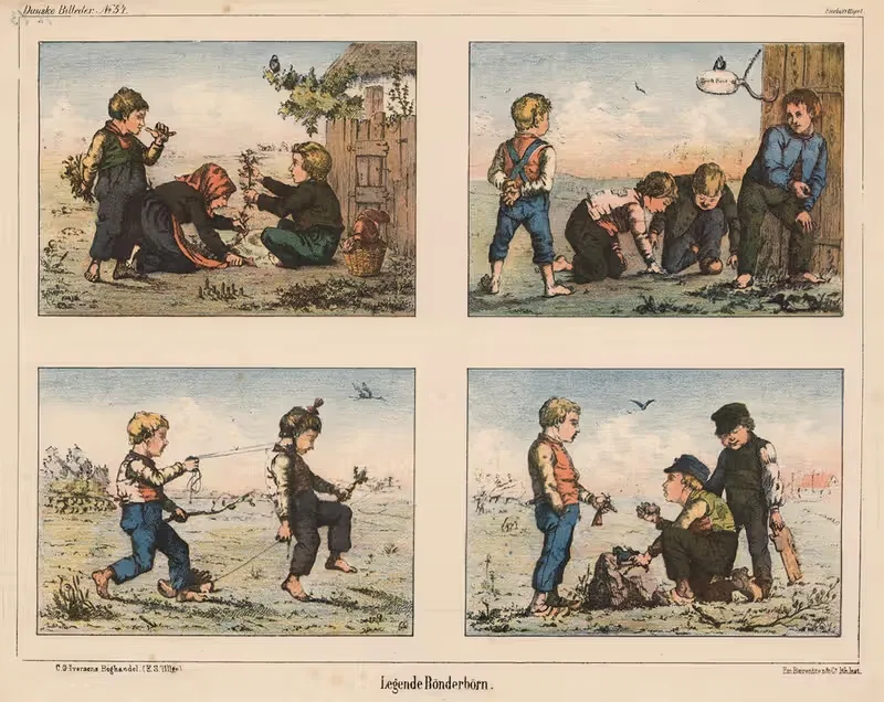 Legende bønderbørn by Emil Bærentzen, 1863 — digital art print download