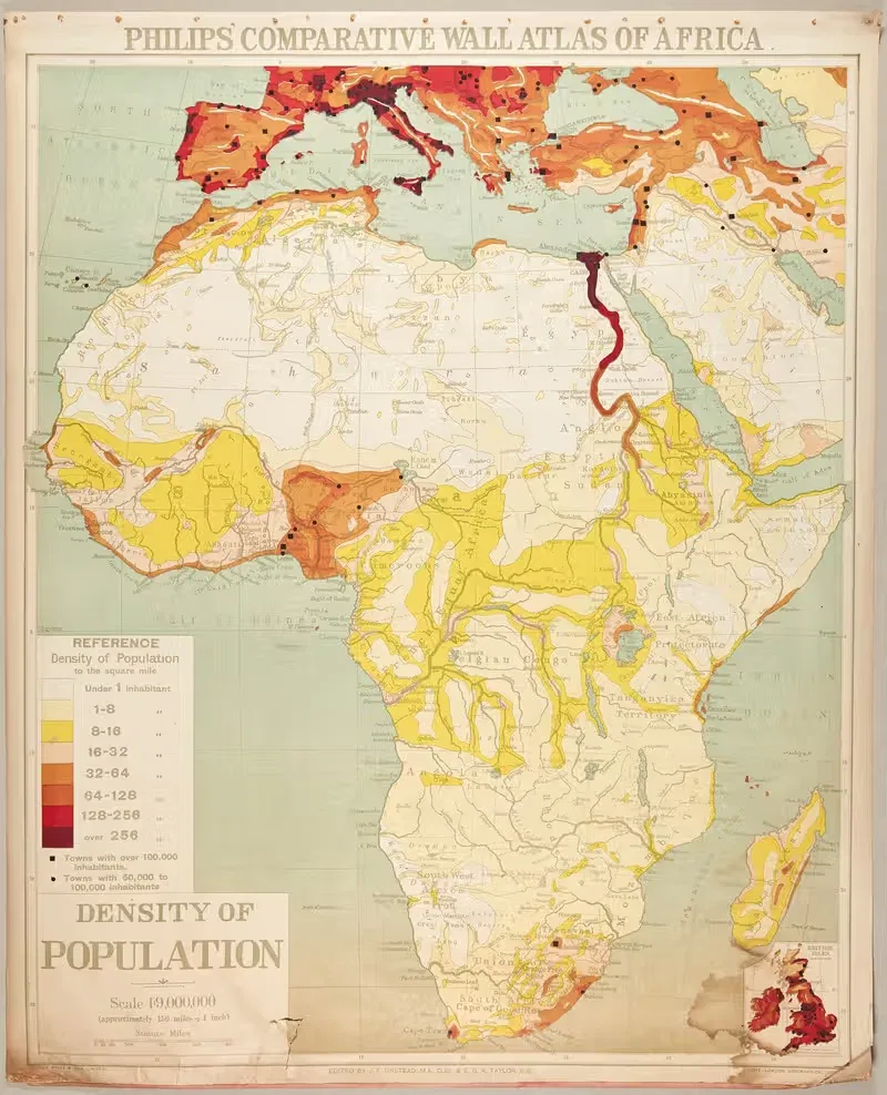 Africa – Density of Population — George Philip & Son