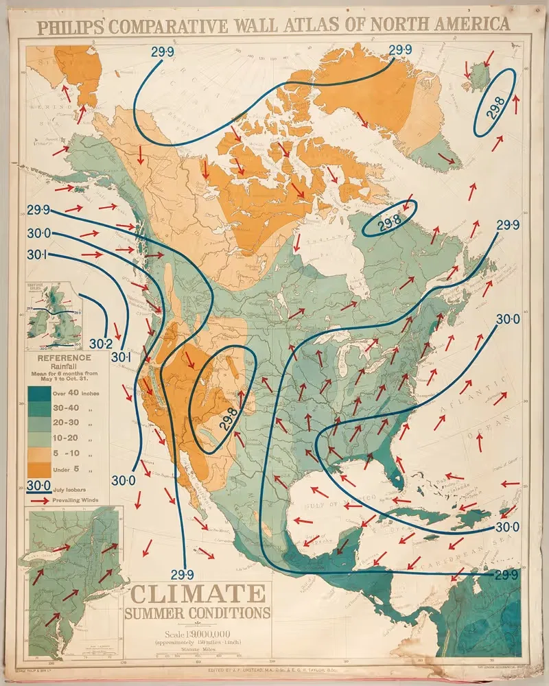North America – Climate Summer Conditions — George Philip & Son