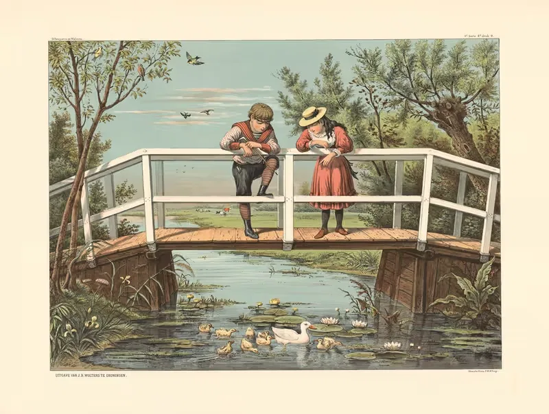 Мальчик и девочка by Х. Шипстра и В. Вальстра, 1910 — digital art print download