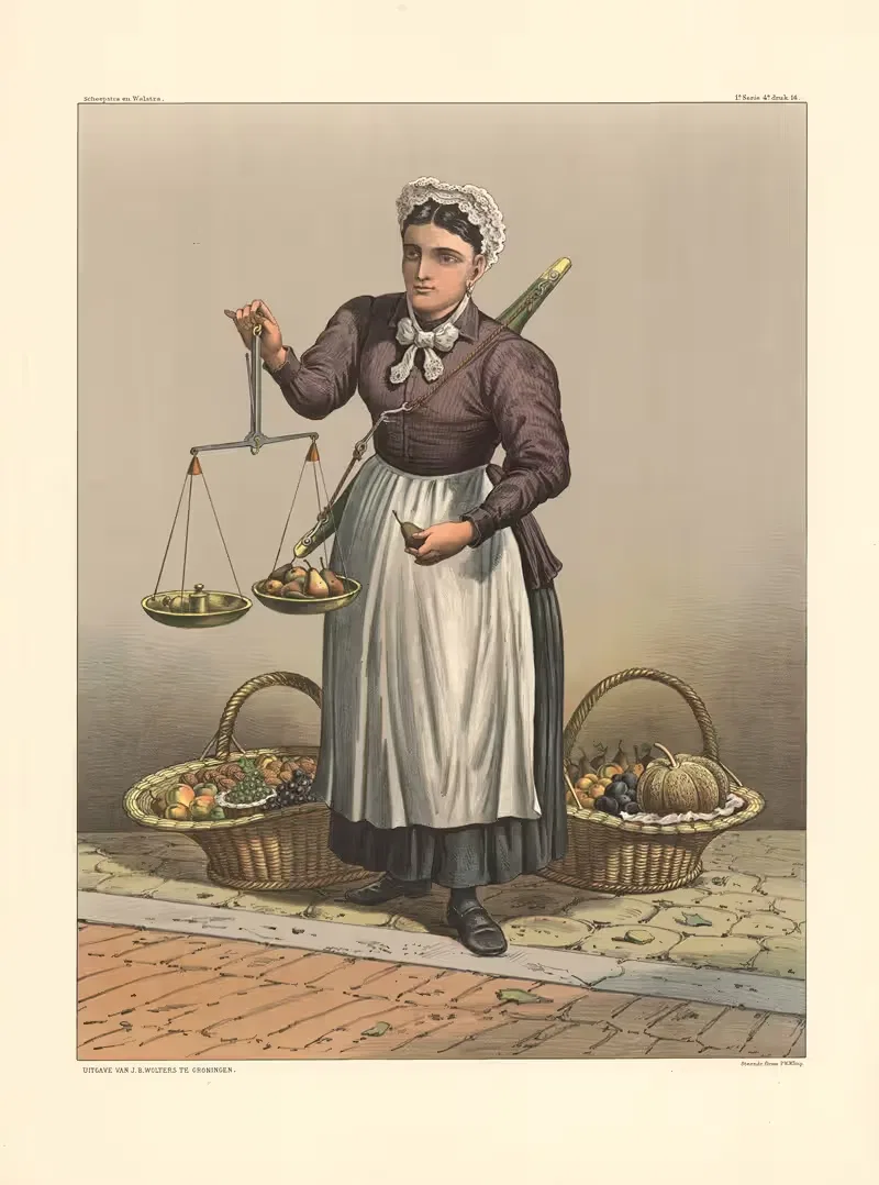 Продавец фруктов на улице by Х. Шипстра и В. Вальстра, 1910 — digital art print download