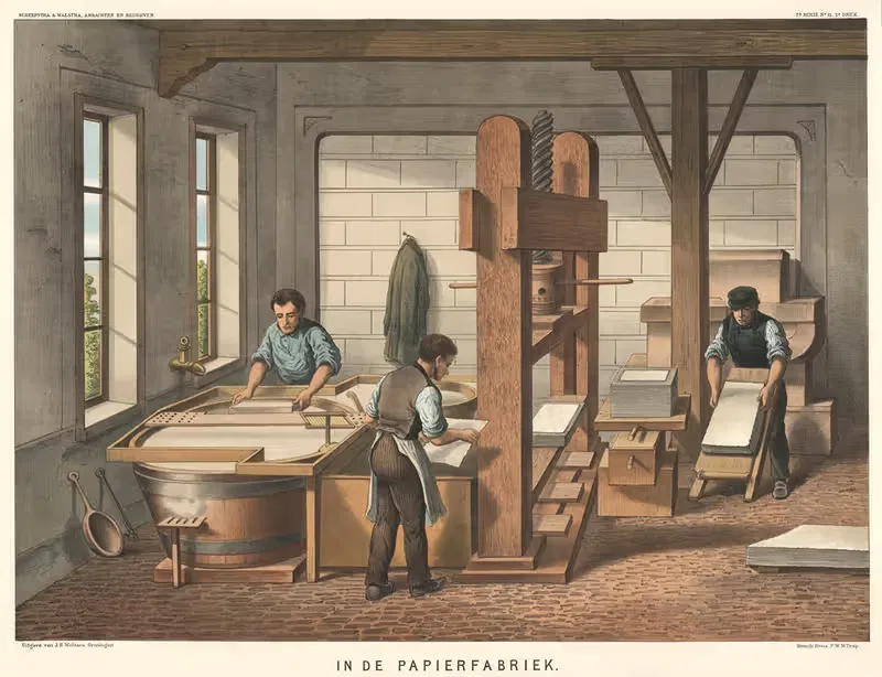 In the paper mill by H. Scheepstra & W. Walstra, 1910 — digital art print download