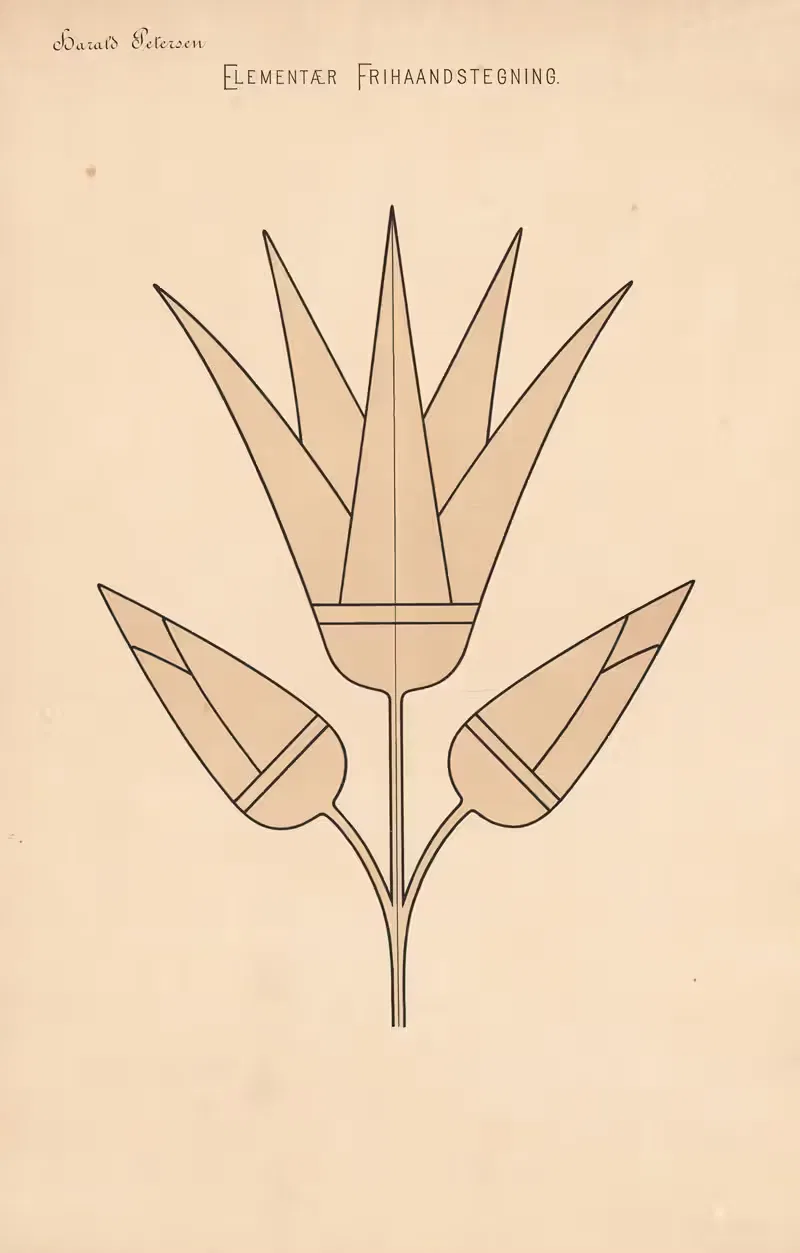Elementary Freehand Drawing Pl.09 by Harald Frithjof Petersen, 1909 — digital art print download