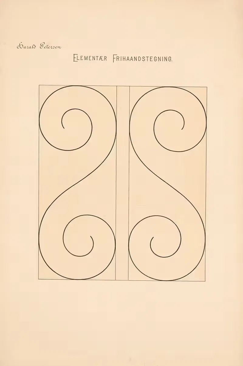 Elementary Freehand Drawing Pl.11 by Harald Frithjof Petersen, 1909 — digital art print download