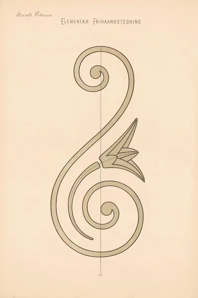 Elementary Freehand Drawing Pl.21 by Harald Frithjof Petersen, 1909 — digital art print download