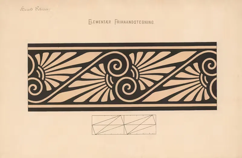Elementary Freehand Drawing Pl.38 by Harald Frithjof Petersen, 1909 — digital art print download