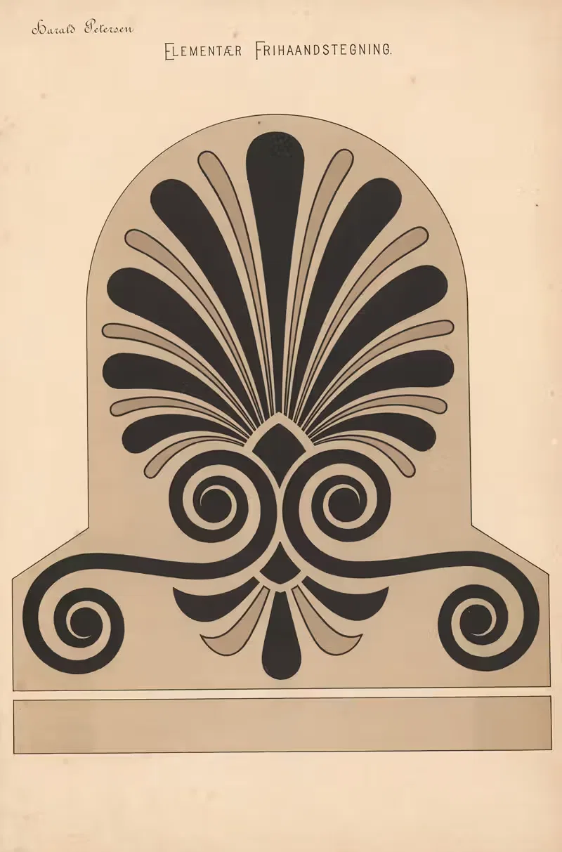 Elementary Freehand Drawing Pl.39 by Harald Frithjof Petersen, 1909 — digital art print download