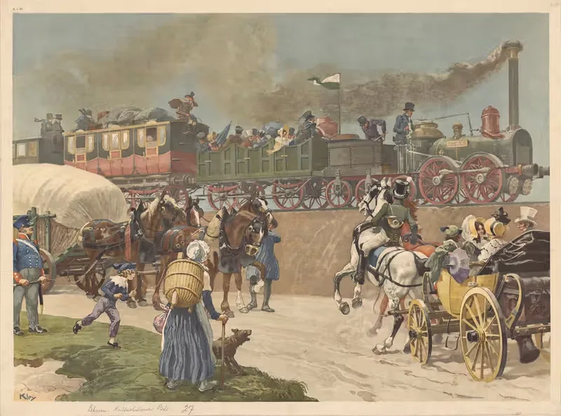 Первая железная дорога by Генрих Клей, 1900 — digital art print download