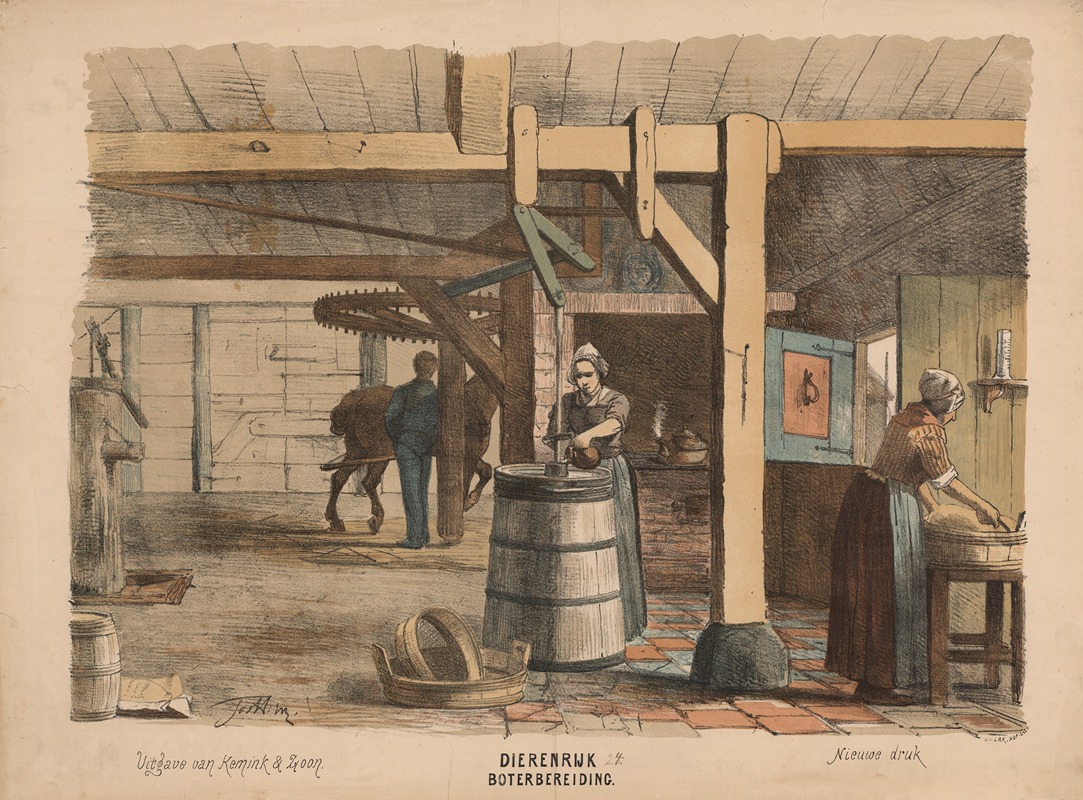Boterbereiding by Hendrik Jan van Lummel, 1841 — digital art print download