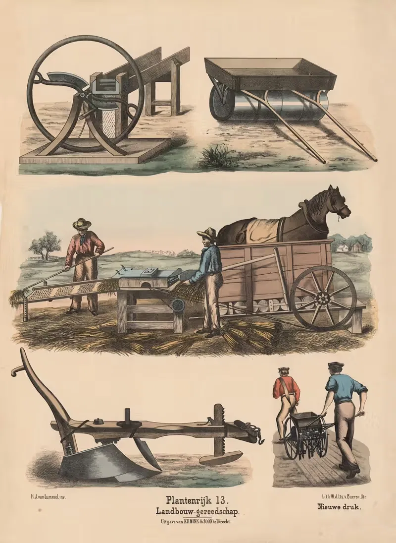 Сельскохозяйственные инструменты by Хендрик Ян ван Луммель, 1841 — digital art print download