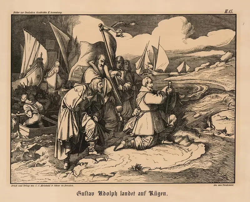 Gustav Adolph landet auf Rügen — Joseph Mathias von Trenkwald