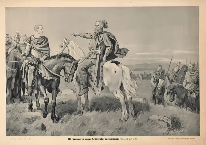Caesar negotiates with Aristovistus by Louis Gurlitt, 1906 — digital art print download