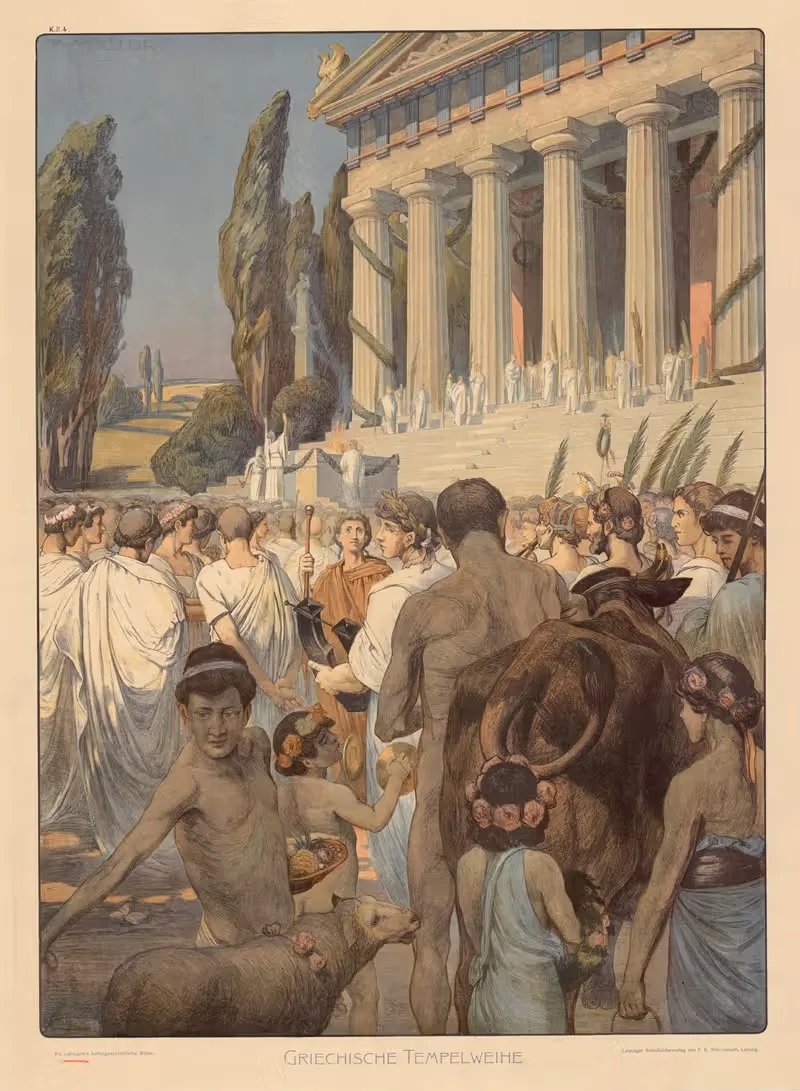 Освящение греческого храма by Матье Молитор, 1906 — digital art print download