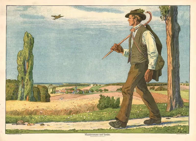 Странник и жаворонок by Отто Рихард Боссерт, 1911 — digital art print download