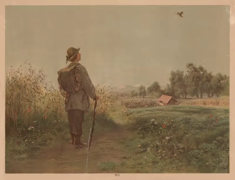 Странник и жаворонок by Отто Шпектер, 1880 — digital art print download