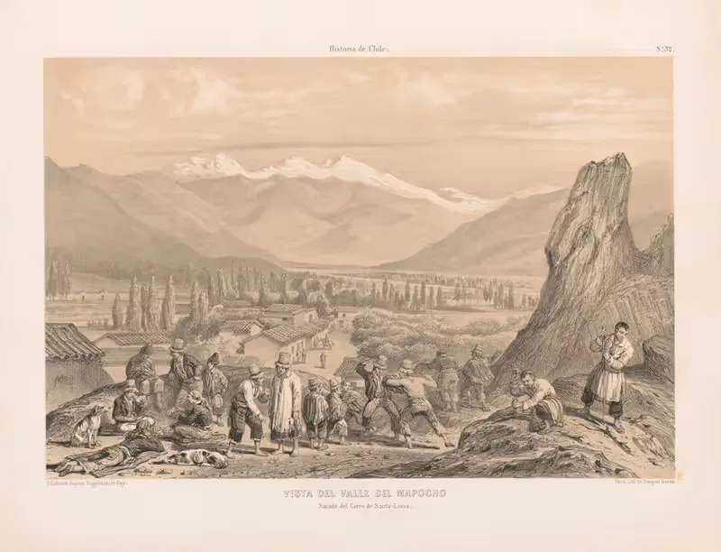 Вид долины Мапочо by Пьер Фредерик Ленер, 1844-1860 — digital art print download
