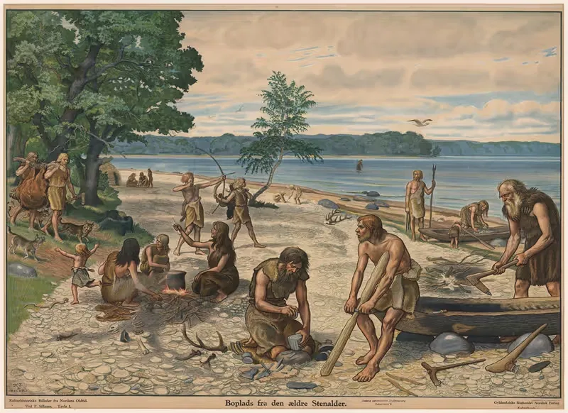 Поселение с раннего каменного века by Расмус Кристиансен, 1907 — digital art print download