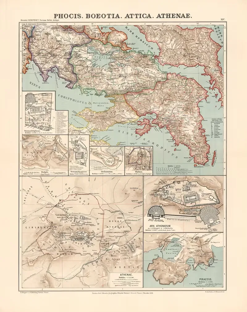 Phocis. Boeotia. Attica. Athenae — Heinrich Kiepert