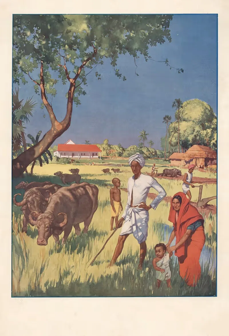 На ферме в Индии by Томас Нельсон и Сыновья, 1910 — digital art print download