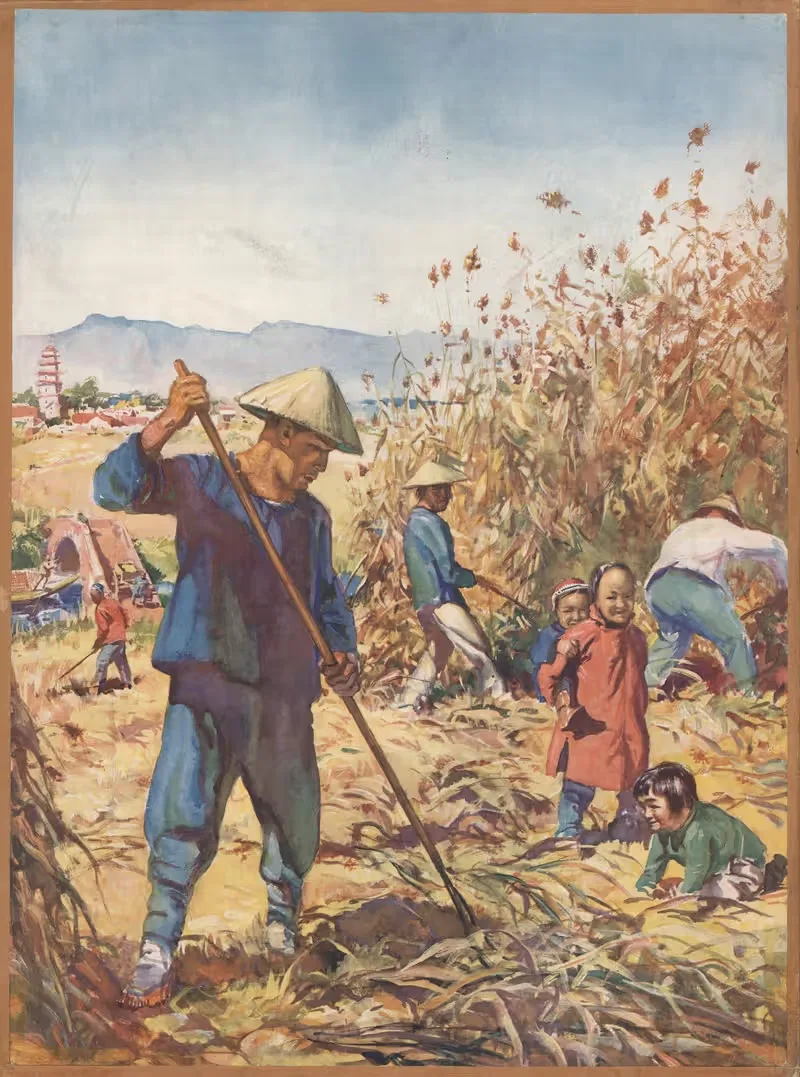 Уборка риса в Китае by Томас Нельсон и Сыновья, 1910 — digital art print download