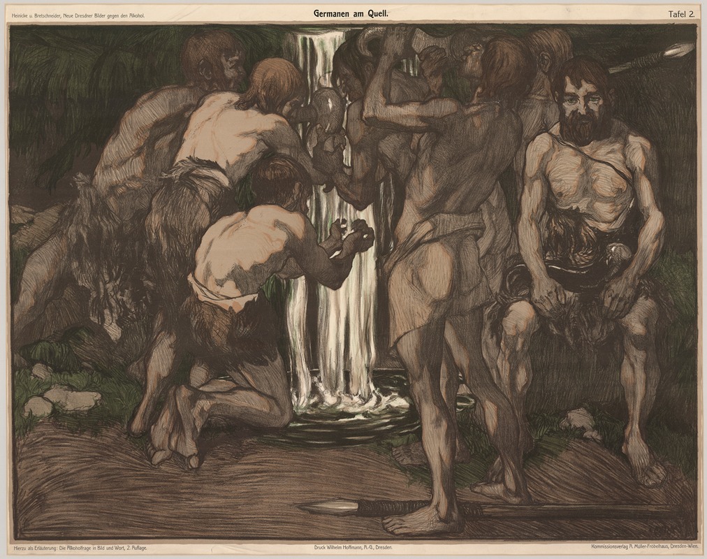 Germans at the source by Wilhelm Hoffmann, A.G., 1909 — digital art print download