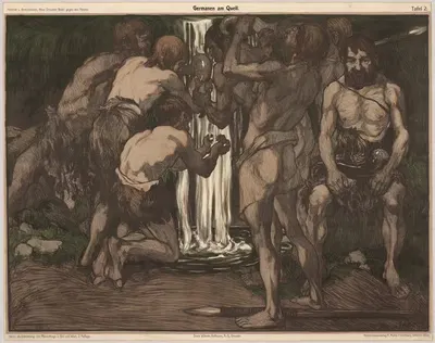 Немцы у источника by Вильгельм Хоффманн, А.Г., 1909 — digital art print download