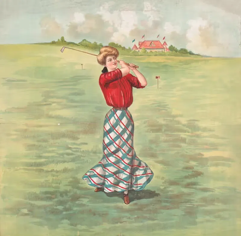 Женщина, играющая в гольф by Аноним, 1904 — digital art print download