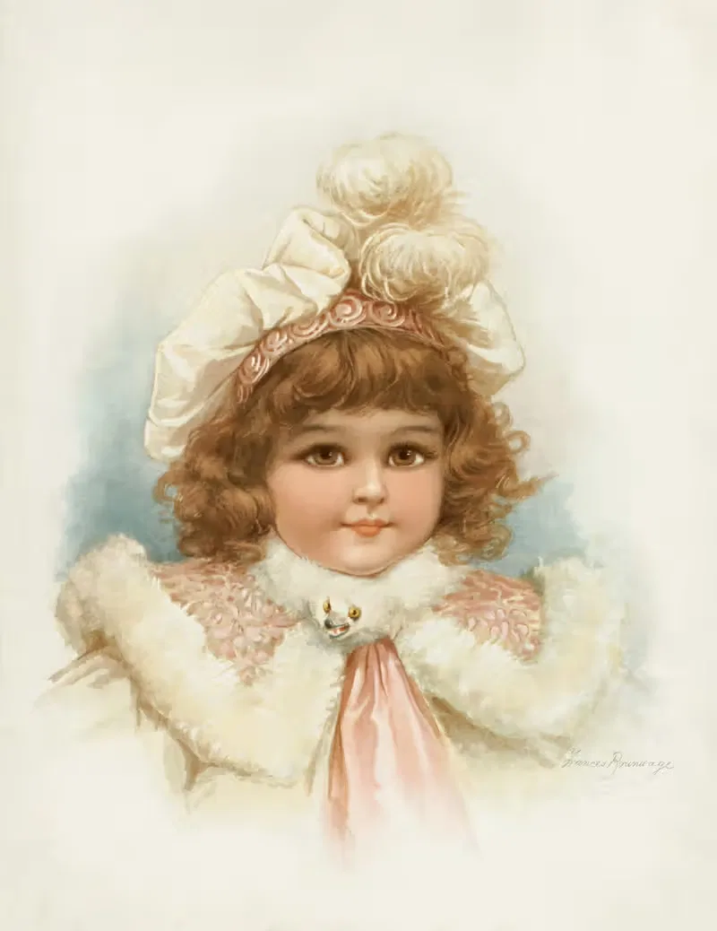 Little girl with fur collar — Frances Brundage