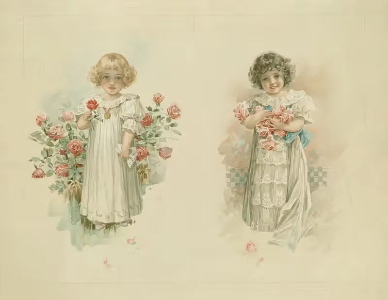 Девушка с розами by Луи Пранг и Ко, 1861–1897 — digital art print download