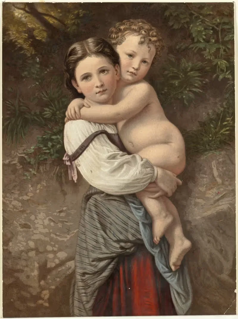 The baby, or going to the bath — Louis Prang & Co.