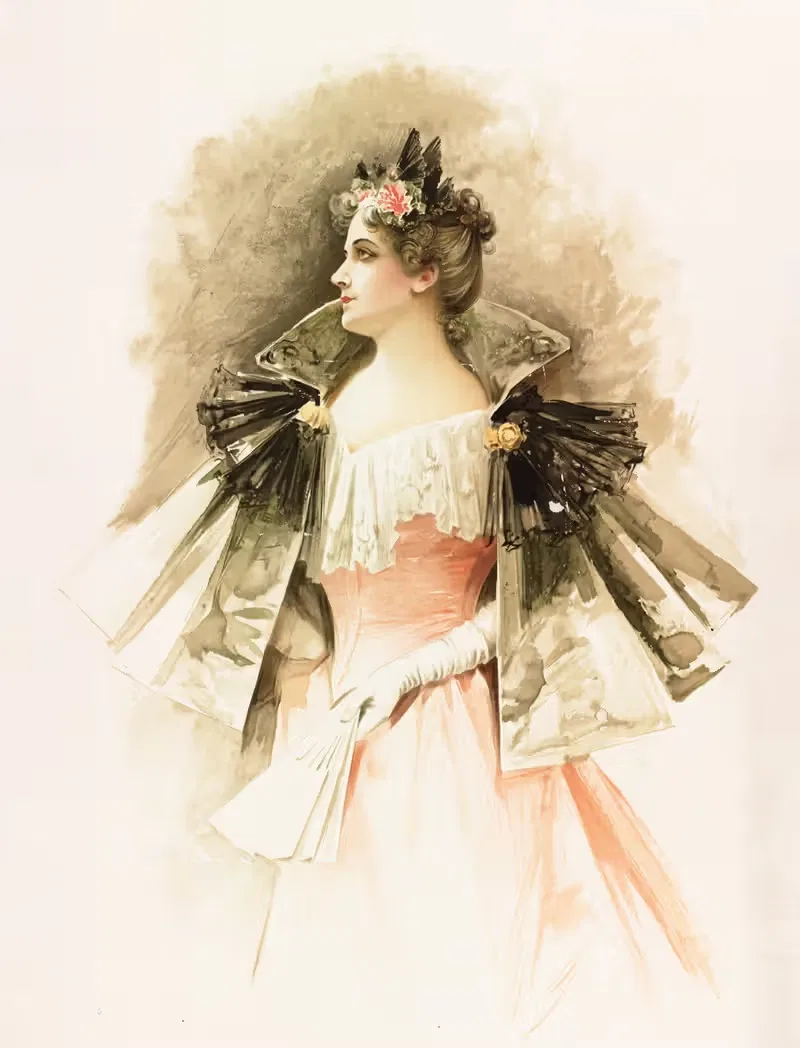 Woman in evening wear — Louis Prang & Co.