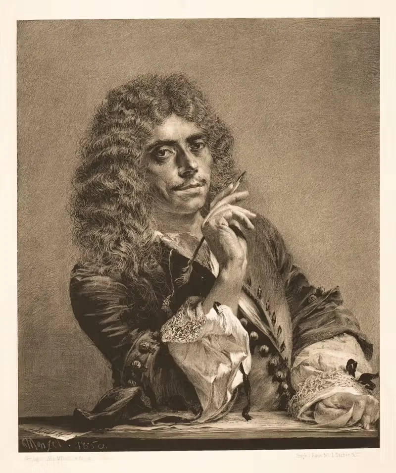 Портрет Мольера by Адольф фон Менцель, 1850 — digital art print download