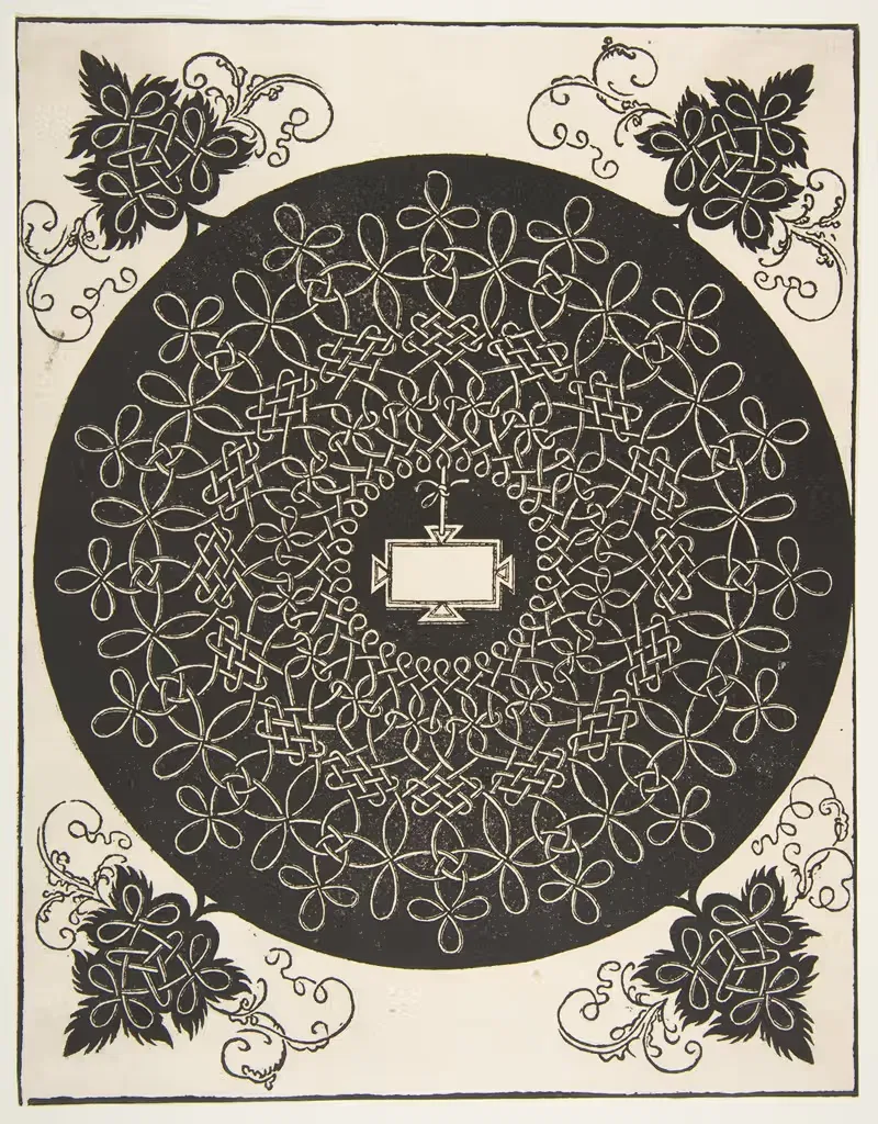 The First Knot. Interlaced Roundel with an Oblong Panel in its Center — Albrecht Dürer