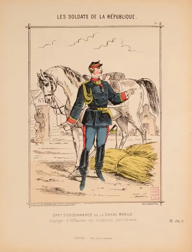 Офицер дежурного мобильной гвардии by Дранер, 1871 — digital art print download