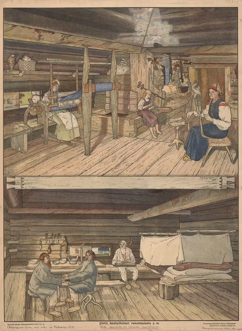 Прядильщик, ткач и певец рун by Фредрик Габриэль Оландер, 1910 — digital art print download