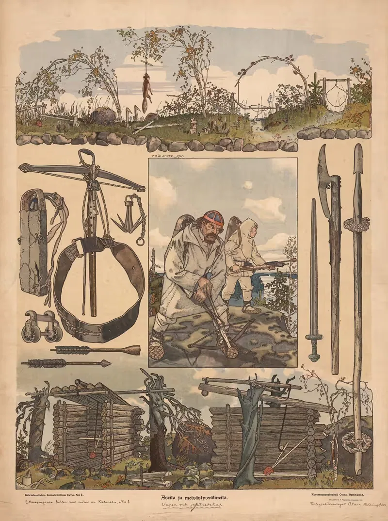 Оружие и охотничье снаряжение by Фредрик Габриэль Оландер, 1910 — digital art print download