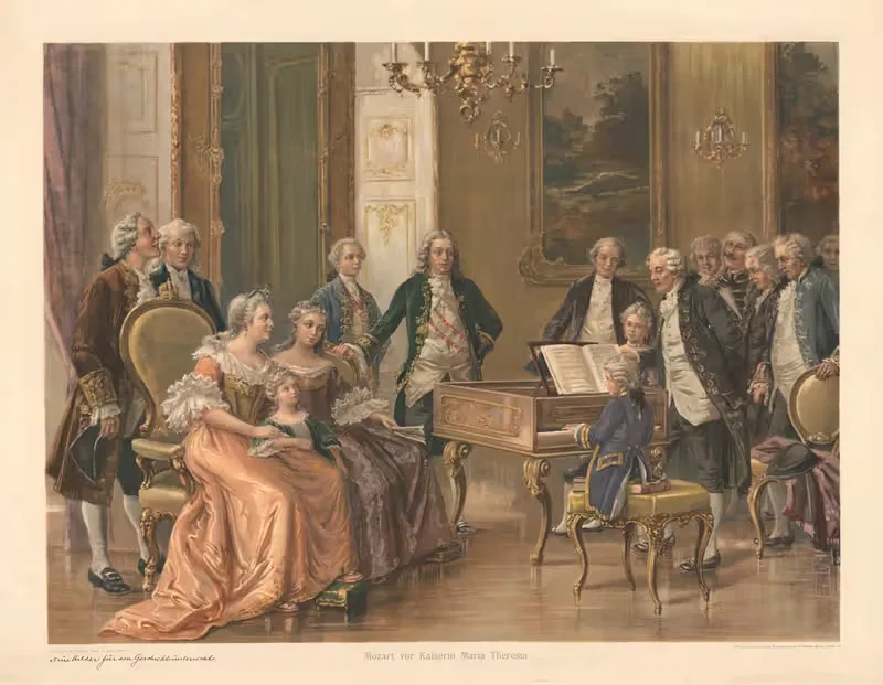 Моцарт выступает перед императрицей Марией Терезией by Фридрих Шперль, 1910 — digital art print download