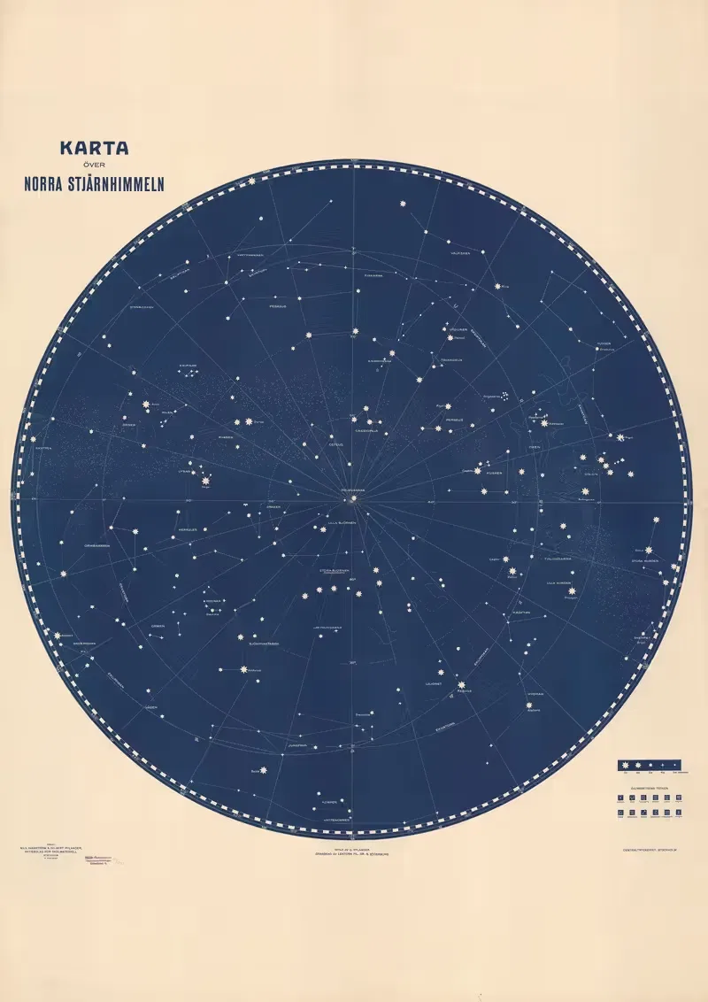 Северное звездное небо by Гилберт Райлэндер, 1931 — digital art print download