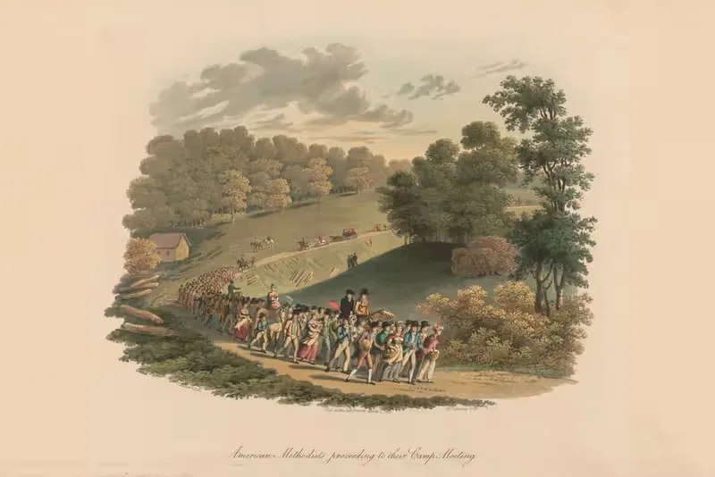 American methodists proceeding to their camp meeting — Jacques Gérard Milbert