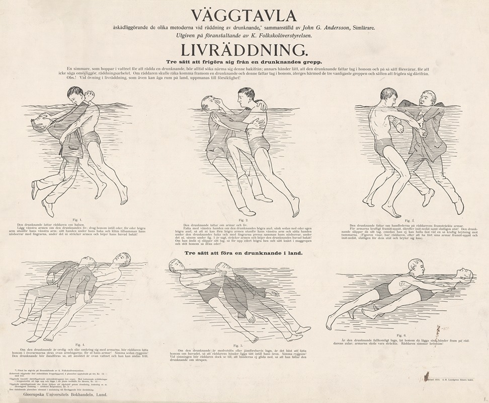 Swedish lifesaving board by John G. Andersson, 1914 — digital art print download