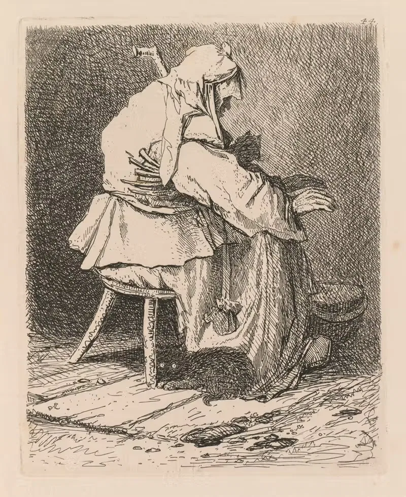 Эскиз по мотивам Рембрандта by Джон Селл Котман, 1838 — digital art print download