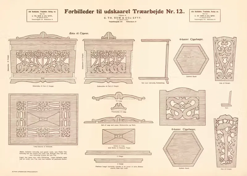 Модели для резного деревянного изделия Pl.12 by Йорген Бука, 1933 — digital art print download