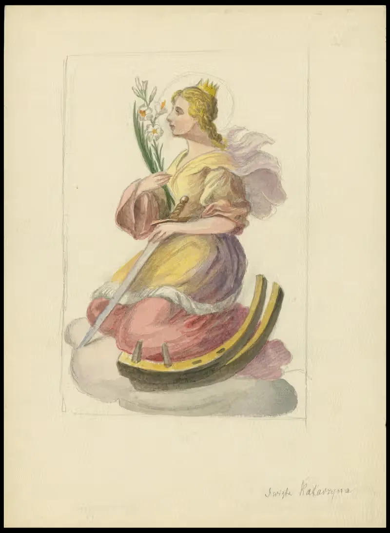 Святая Екатерина by Юлиуш Макаравич, 1912 — digital art print download
