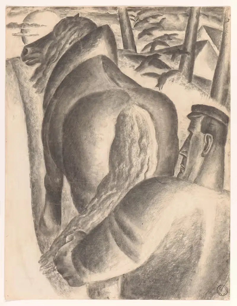 Фермер с плугом by Лео Гестел, 1927 — digital art print download