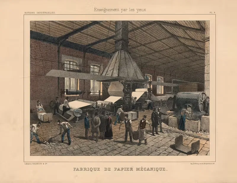 Механизированная бумажная фабрика by С. Ферат, 1890 — digital art print download