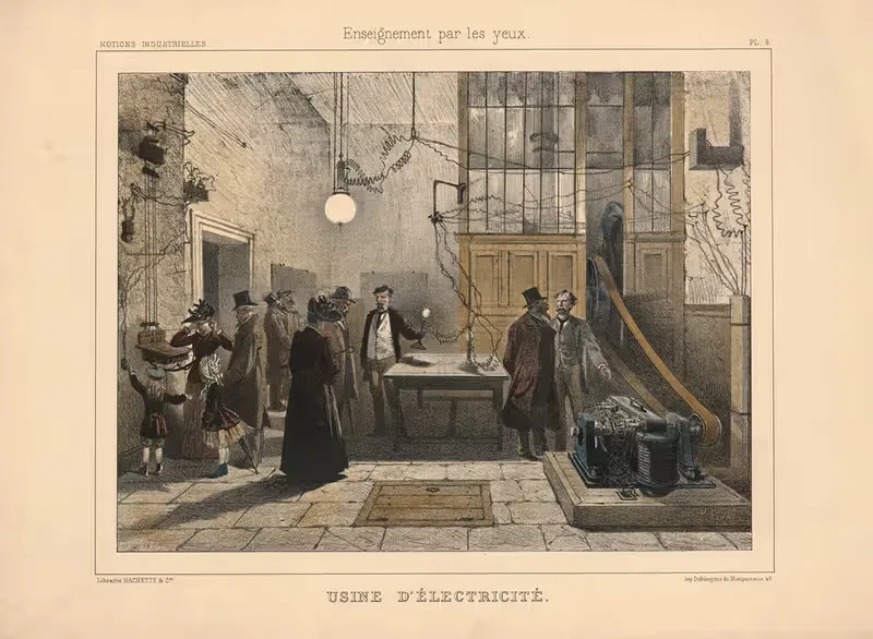 Electricity Plant by S. Ferat, 1890 — digital art print download