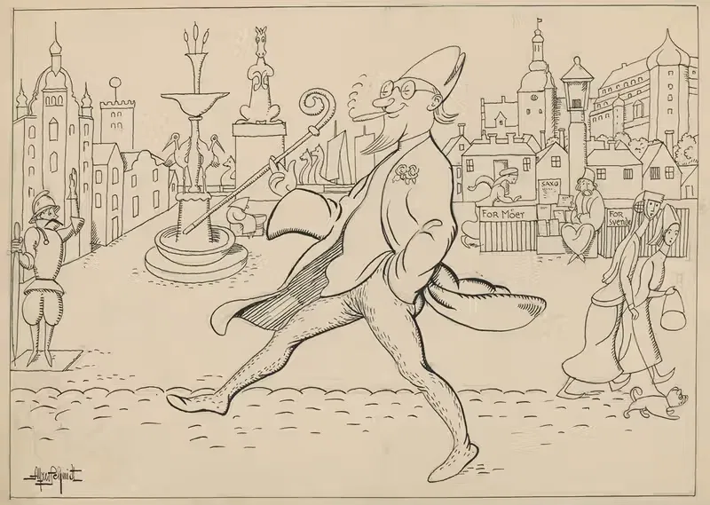 Абсалон прогуливается по Амагерторву. by Альфред Шмидт, 1928 — digital art print download