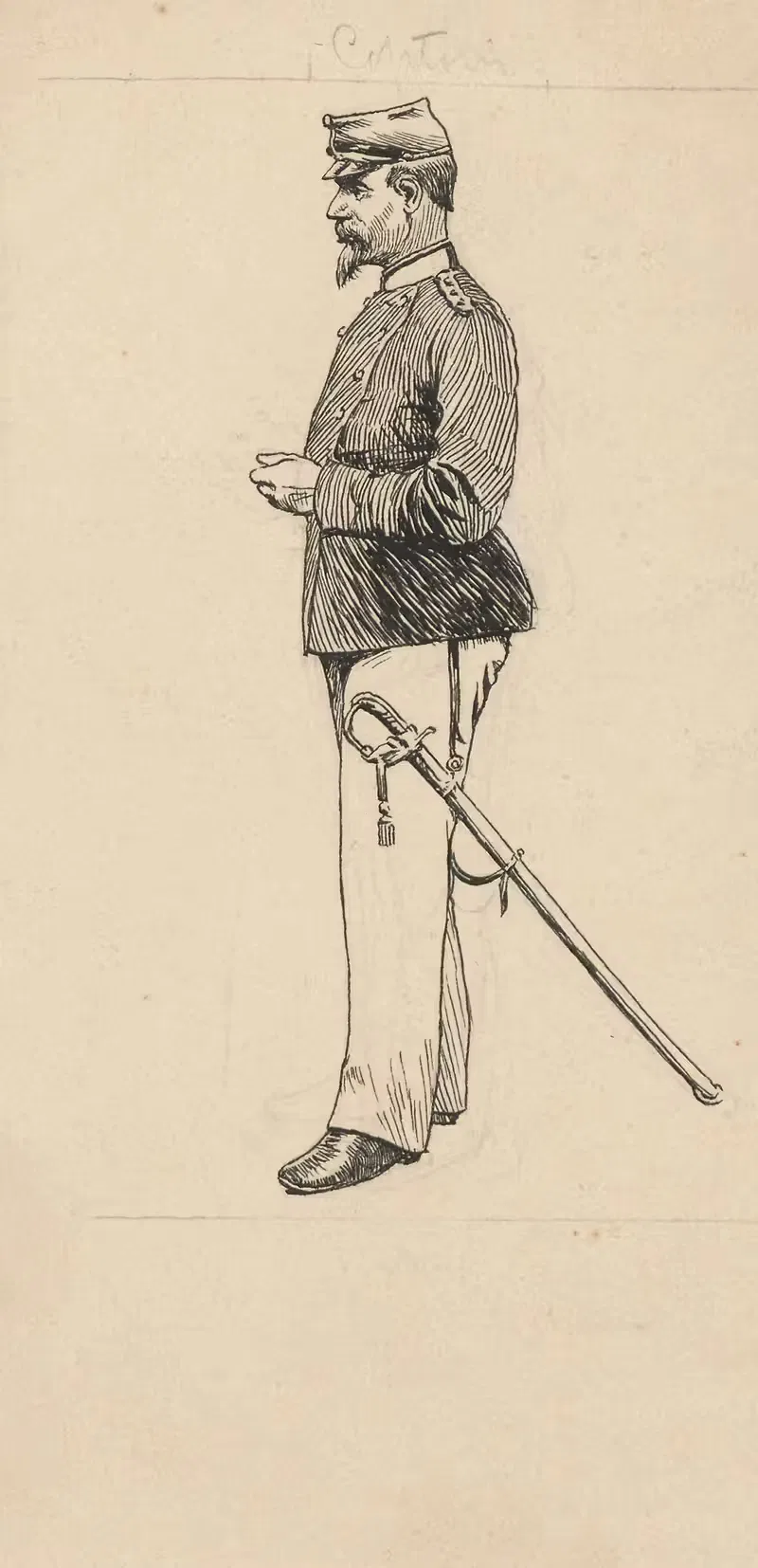 Командир с саблей на боку. by Альфред Шмидт, 1891 — digital art print download